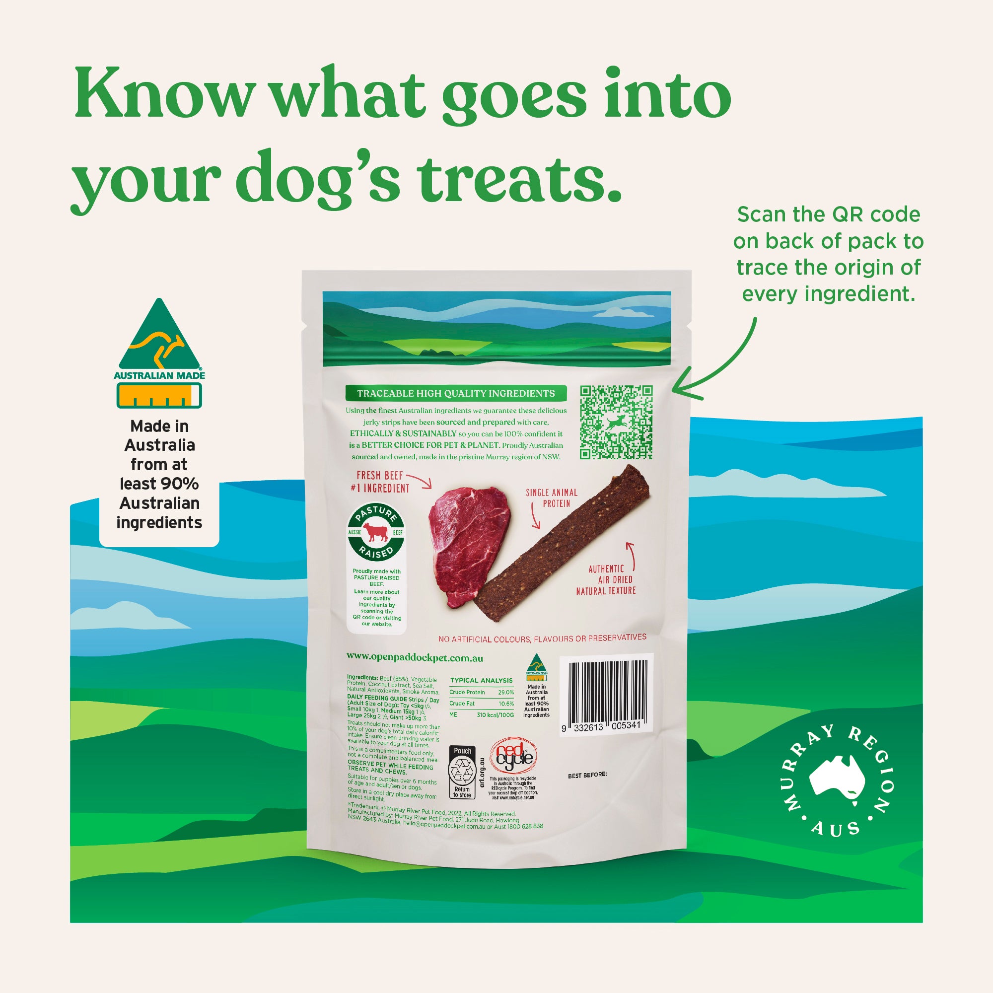 Pasture Raised Beef Jerky Strips for Dogs