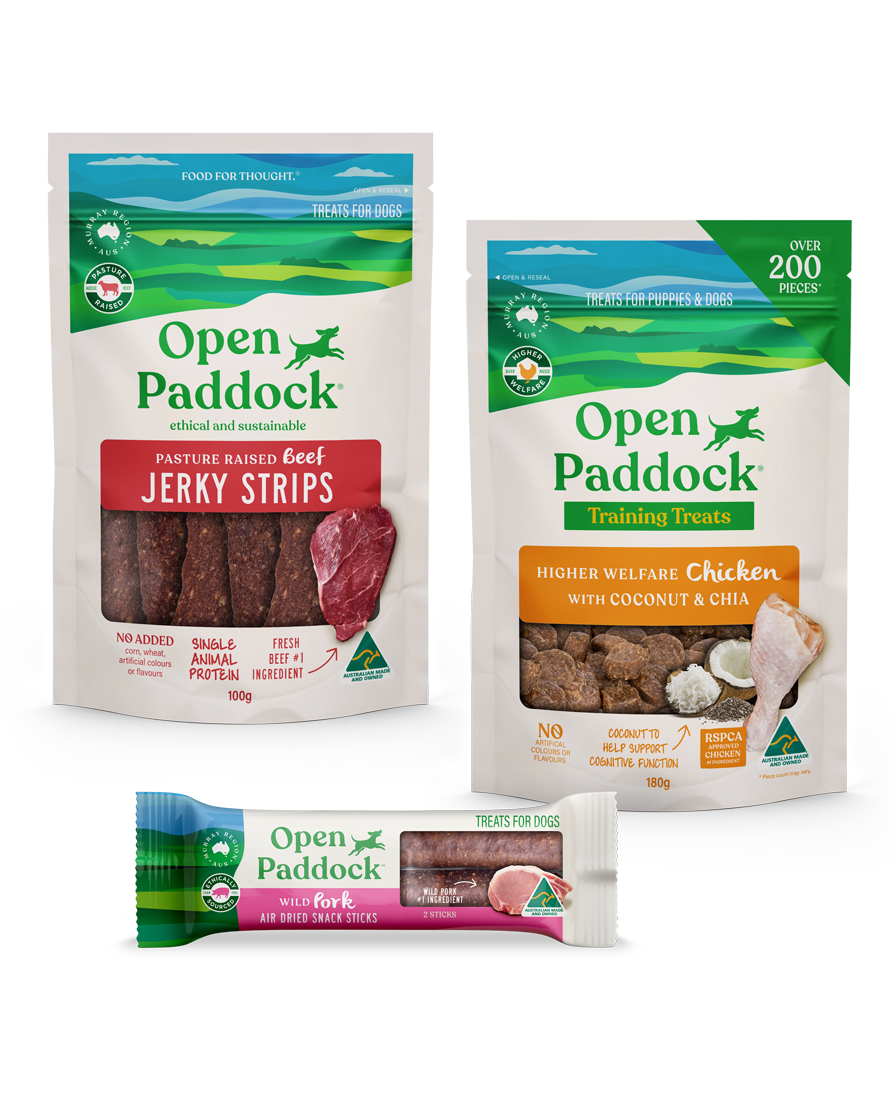 Ethical and sustainable, healthy dog treats OPEN PADDOCK™