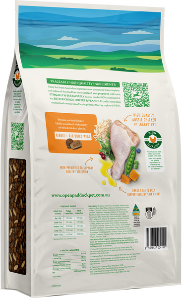 Higher Welfare Chicken Kibble + Air Dried Meat | OPEN PADDOCK™