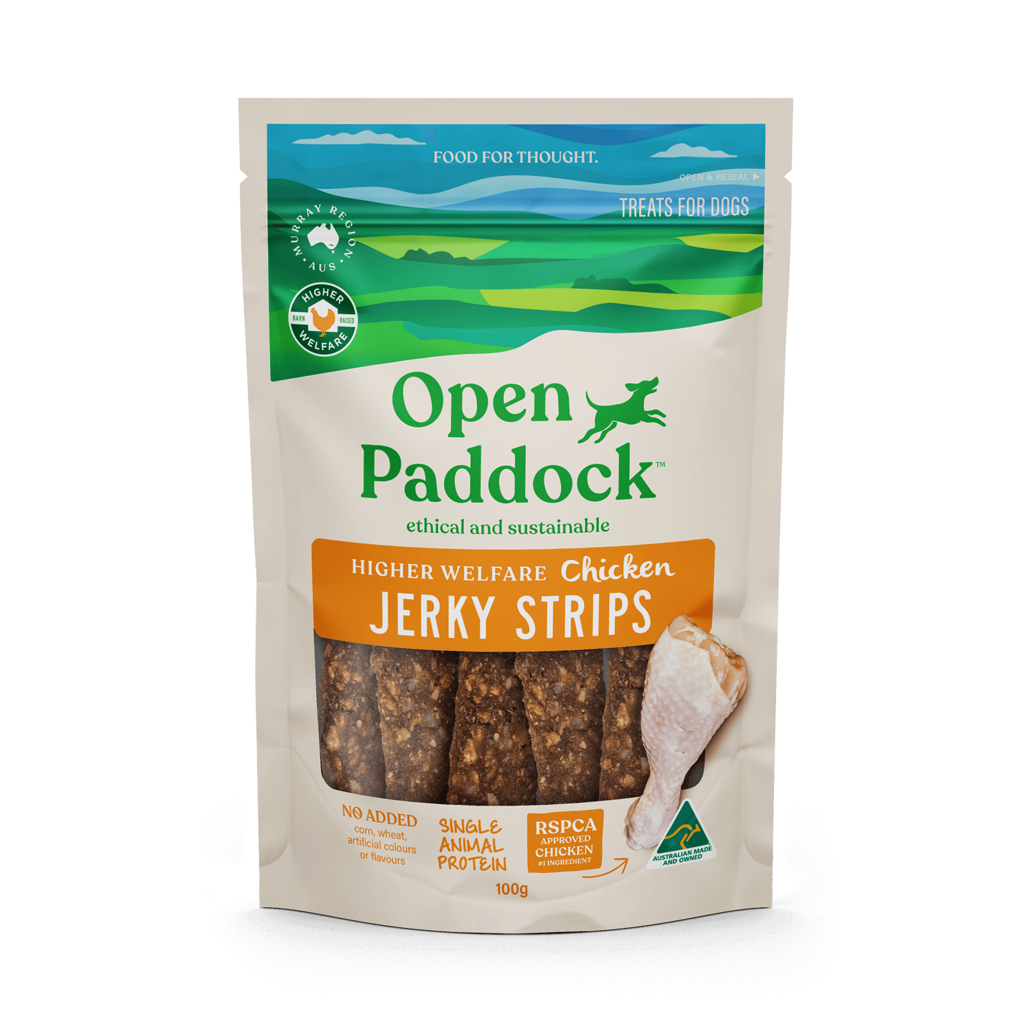 Higher Welfare Chicken Jerky Strip Dog Treats OPEN PADDOCK